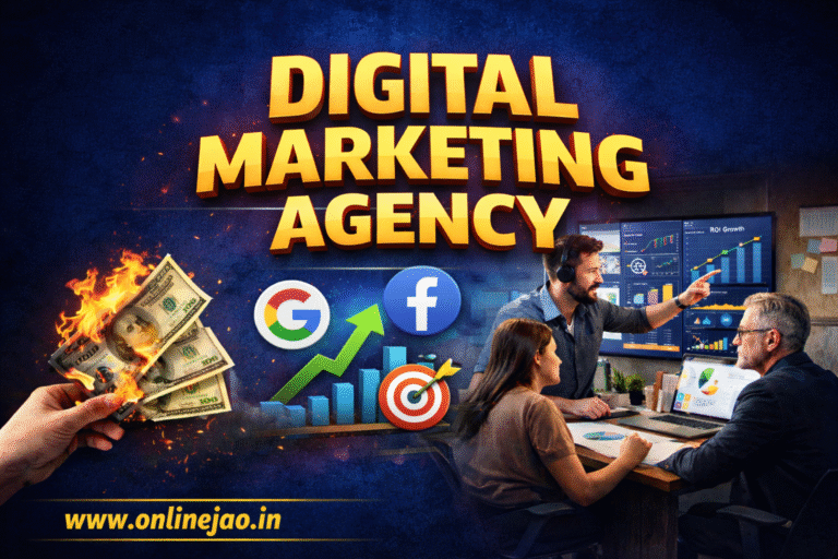 Digital marketing agency team planning SEO, PPC, and social media growth strategies