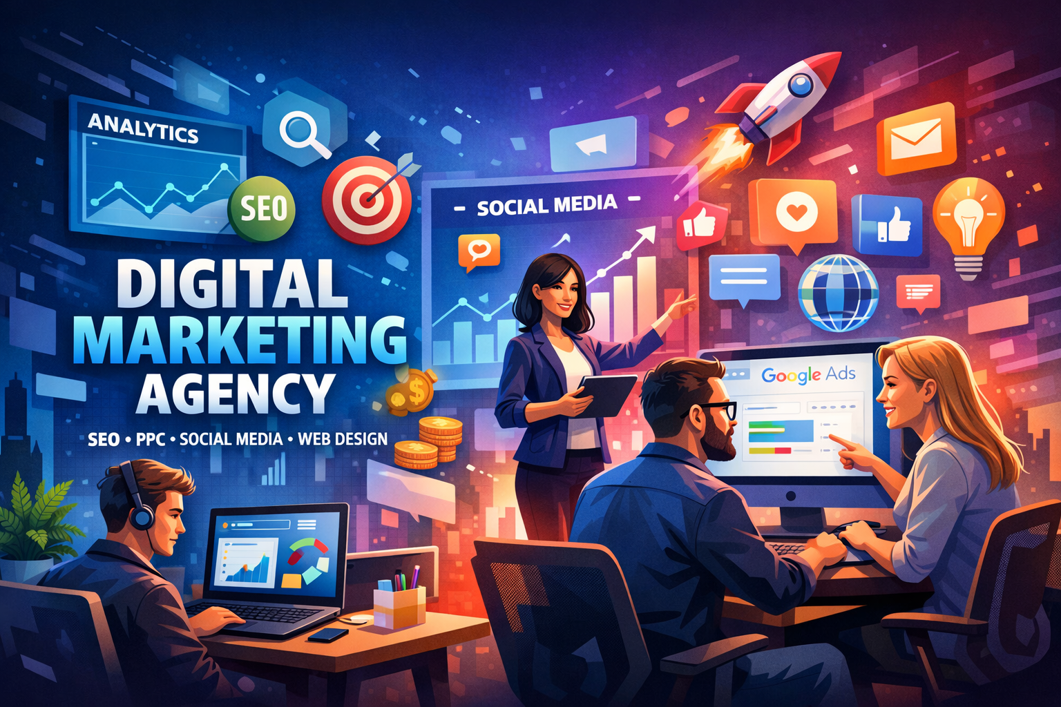 Digital Marketing Agency using SEO, PPC, social media, and performance-driven strategies to grow revenue
